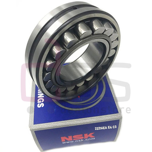 Spherical Roller Bearing 22216EAE4C3. Part Number 22216EAE4C3. 22216EA-E4-C3. Brand NSK. Dimension 80x140x33 mm. Weight 1.970 Kg.