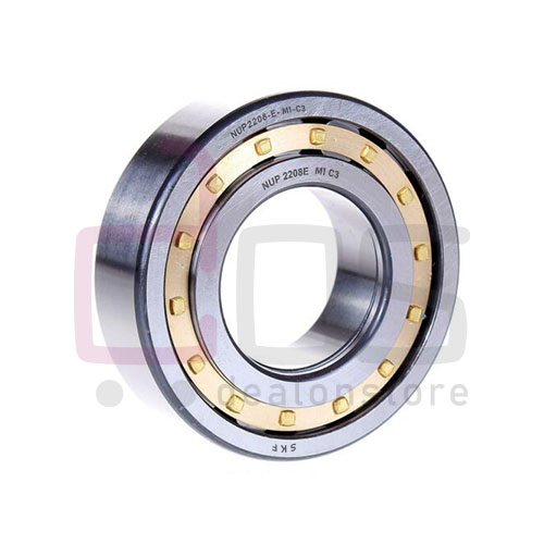 Cylindrical Roller Bearing NUP2208EM1C3. Part Number NUP2208EM1C3, NUP2208-E-M1-C3, Brand SKF, Size 40x80x23 mm. Weight 0.560 Kg.