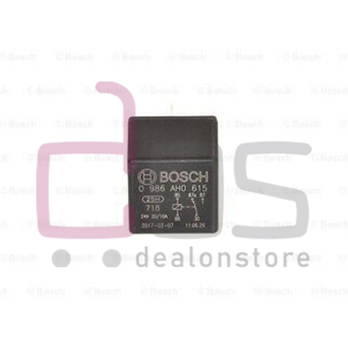 Bosch Main Current Relay Black 24V 0986AH0615. Suitable for 0005458405,0015310260,81259020248,81259020199,81259020474,400782,243460,RW0615.